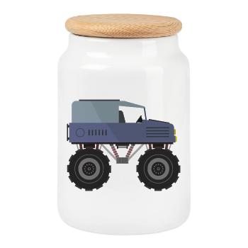 Monstertruck - Keksdose mit Holzdeckel - Weiß - Vorne