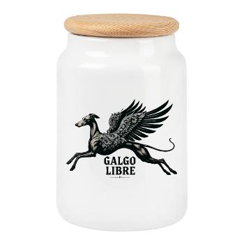 Galgo Libre n°1 - Boîte à biscuits avec couvercle en bois - blanc - Devant