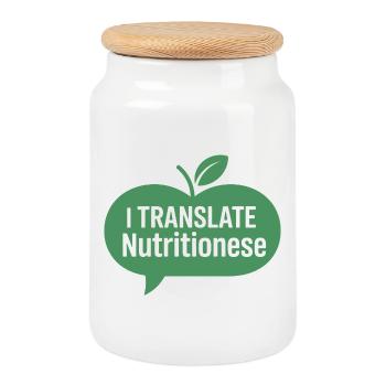 Diététicien(ne) Communication en nutrition - Boîte à biscuits avec couvercle en bois - blanc - Devant