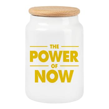 Le pouvoir de Now Die Macht des Jetzt - Boîte à biscuits avec couvercle en bois - blanc - Devant