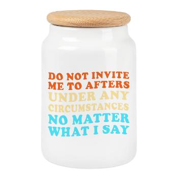 Techno House Electro Festival Hardstyle EDM - Cookie Jar with Wooden Lid - white - Front