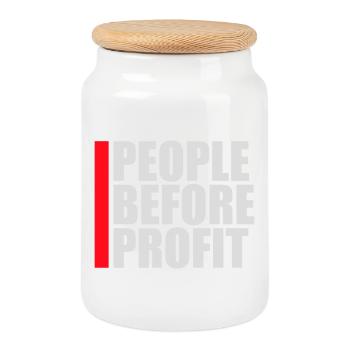 Logo de l’activisme People Before Profit Justice - Boîte à biscuits avec couvercle en bois - blanc - Devant