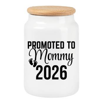 Promue maman 2026 – Mommy Design en préparation - Boîte à biscuits avec couvercle en bois - blanc - Devant