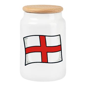 Drapeau de l’Angleterre - Boîte à biscuits avec couvercle en bois - blanc - Devant