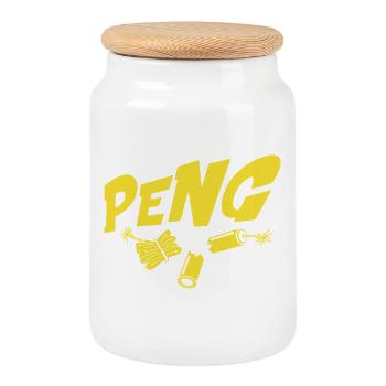 Motif explosion de Peng yellowbang - Boîte à biscuits avec couvercle en bois - blanc - Devant