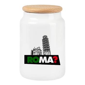 Rome? - Cookie Jar with Wooden Lid - white - Front