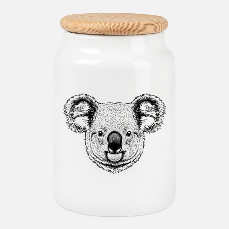 Koala - Keksdose mit Holzdeckel - Weiß