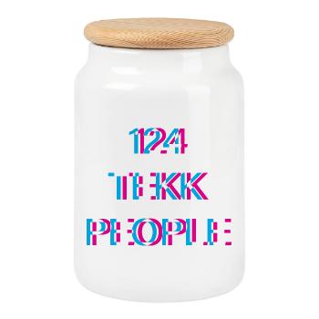 Hardtekk Tekk - Cookie Jar with Wooden Lid - white - Front