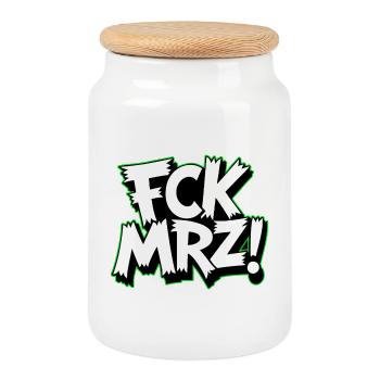 Slogan de protestation politique FCK Mar - Boîte à biscuits avec couvercle en bois - blanc - Devant