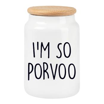 Porvoo, Finlande, Finlande - Boîte à biscuits avec couvercle en bois - blanc - Devant