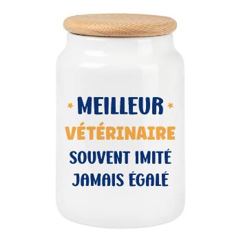 Best veterinarian ever - Cookie Jar with Wooden Lid - white - Front
