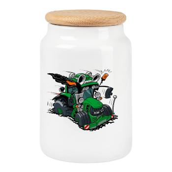 0968_Groene_Trekker_6630-V2 - Boîte à biscuits avec couvercle en bois - blanc - Devant