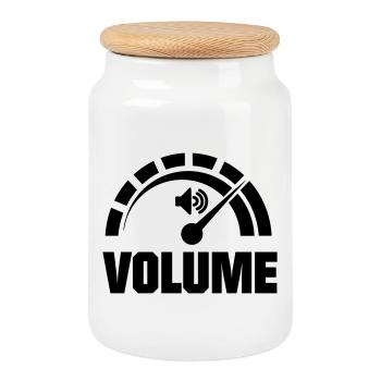 Pointeur du bouton de volume - Boîte à biscuits avec couvercle en bois - blanc - Devant