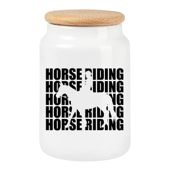 Fun riding - Cookie Jar with Wooden Lid - white - Front