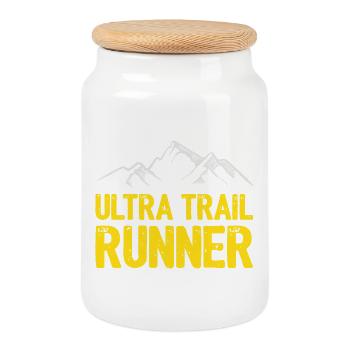 Ultra Trail Runner - Cookie Jar with Wooden Lid - white - Front