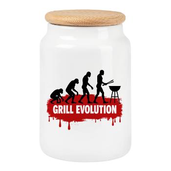 Grill Evolution - Cookie Jar with Wooden Lid - white - Front