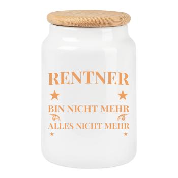 Rentner 2026 Nicht mehr zuständig - Ruhestand - Keksdose mit Holzdeckel - Weiß - Vorne
