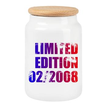 18. Geburtstag Limited Edition 02/2008 - Keksdose mit Holzdeckel - Weiß - Vorne