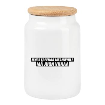 Le gang fait du sport pendant que moi je bois de l’alcool - Boîte à biscuits avec couvercle en bois - blanc - Devant