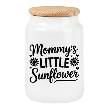 Le petit rayon de soleil de maman - Boîte à biscuits avec couvercle en bois - blanc - Devant