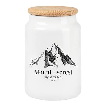 Mont Everest au-delà des limites - Boîte à biscuits avec couvercle en bois - blanc - Devant