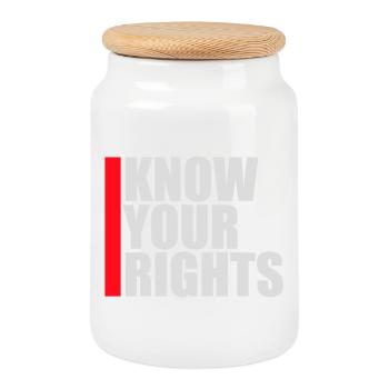 Connaissez vos droits Activisme Justice Liberté - Boîte à biscuits avec couvercle en bois - blanc - Devant