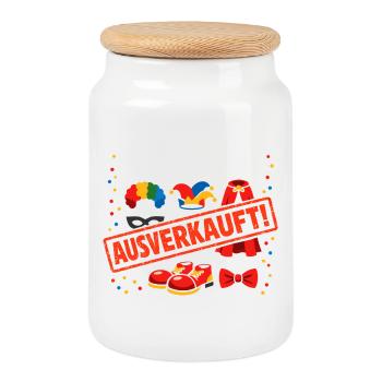 Alle Kostüme Waren Ausverkauft Fasching - Keksdose mit Holzdeckel - Weiß - Vorne