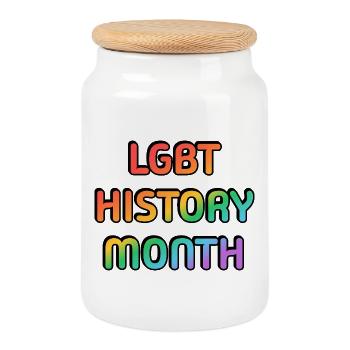LGBT history month - Cookie Jar with Wooden Lid - white - Front