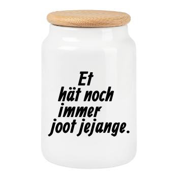 Et hat noch immer joot jejange - Kölsche §3 - Boîte à biscuits avec couvercle en bois - blanc - Devant