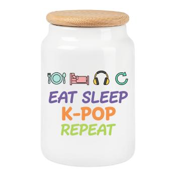 Mange, Dors, K-Pop, Rediffusion, Musique pop coréenne, vie - Boîte à biscuits avec couvercle en bois - blanc - Devant