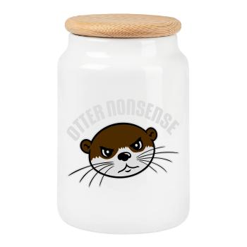 Otter Nonsense Lustig Wortspiel Otter Liebe Spruch - Keksdose mit Holzdeckel - Weiß - Vorne