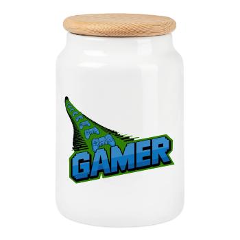  Gamer Controller Motiv Für Zocker Und Retro - Keksdose mit Holzdeckel - Weiß - Vorne