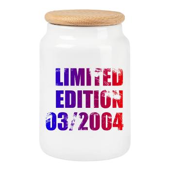 22. Geburtstag Limited Edition 03/2004 - Keksdose mit Holzdeckel - Weiß - Vorne