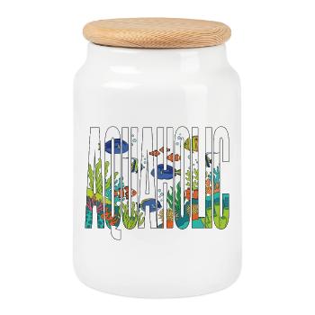 Aquarium Discus Fish Tank Aquarist - Boîte à biscuits avec couvercle en bois - blanc - Devant
