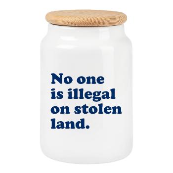 Personne n’est illégal sur des terres volées - Illégalité - Boîte à biscuits avec couvercle en bois - blanc - Devant