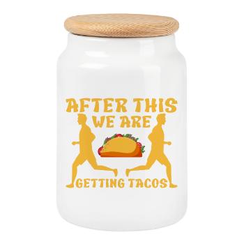 Marathon Runner After We Getting Tacos Running - Cookie Jar with Wooden Lid - white - Front