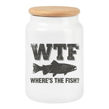 Angler Humor Shirt für Fischer - Keksdose mit Holzdeckel - Weiß - Vorne