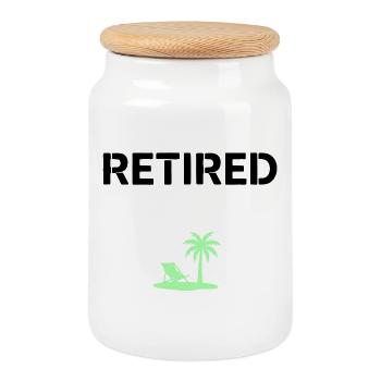 Pension retraite Palm Tree Beach - Boîte à biscuits avec couvercle en bois - blanc - Devant