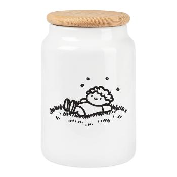 Repos de prairie - Boîte à biscuits avec couvercle en bois - blanc - Devant