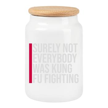 Surely Not Everybody Was Kung Fu Fighting Lustig - Keksdose mit Holzdeckel - Weiß - Vorne
