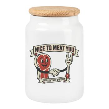 Steak Persillé Humor Grillardin - Keksdose mit Holzdeckel - Weiß - Vorne