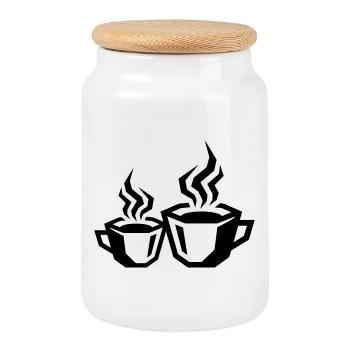 kaffee symbol coffee - Keksdose mit Holzdeckel - Weiß - Vorne