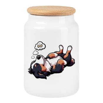Bouvier bernois, chiens de montagne, propriétaires de chiens de montagne - Boîte à biscuits avec couvercle en bois - blanc - Devant