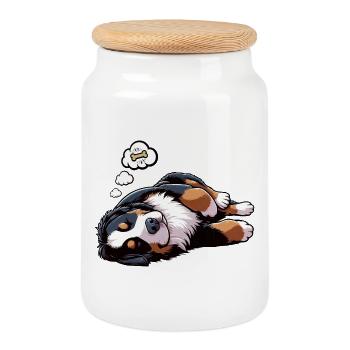 Bouvier bernois, chiens de montagne, propriétaires de chiens de montagne - Boîte à biscuits avec couvercle en bois - blanc - Devant