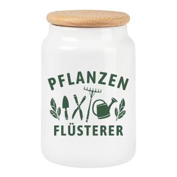 Pflanzen Flüsterer - Retro Gärtner Natur - Keksdose mit Holzdeckel - Weiß - Vorne