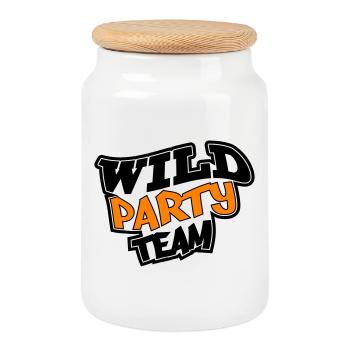 Wild Party Crew - Cookie Jar with Wooden Lid - white - Front