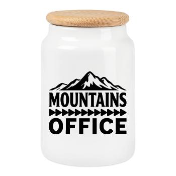 Mountains Office Mountain Lovers Adventure - Cookie Jar with Wooden Lid - white - Front