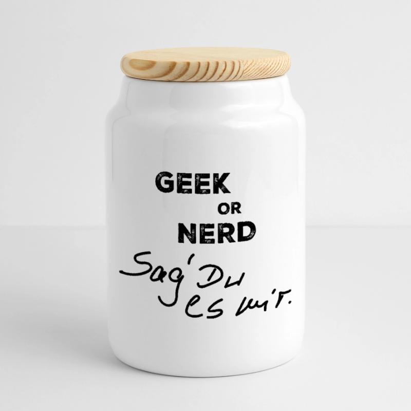 Geek oder Nerd Keksdose mit Holzdeckel