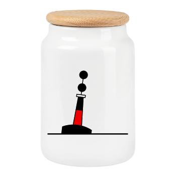 Tonne - Boje Nordsee Segeln Ostsee Maritim - Keksdose mit Holzdeckel - Weiß - Vorne
