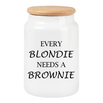 Blondie - Cookie Jar with Wooden Lid - white - Front